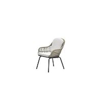 Triton dining fauteuil   carbon black   rope donker zand   desert sand