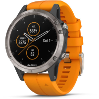 Fenix 5 Plus Sapphire   Titanium Met Oranje Band