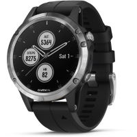 Fenix 5 Plus   zilver met zwarte band