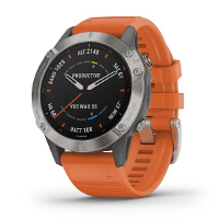 Fēnix 6 Sapphire   Titanium met ember orange polsb
