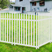 2PC 36'' x 44'' Vinyl Picket Tuinomheining Paneel met Omheining Vleugels Geen Graaf
