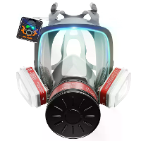 Gasmasker Overlevingsnucleair en chemisch vol gezicht gasmasker met 40 mm actieve koolstoffilter en 6001 filter 6800 ade