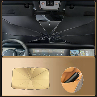 Gecoate auto zonnescherm parasol verdikt V vormige opening voorruit gebogen handgreep auto anti UV parasol 360° centrale