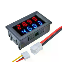 5 Stuks DC 100V 10A 0.28 Inch Mini Digitale Voltmeter Amperemeter 4 bit 5 draads Spanning Stroommeter met LED Dubbele Di