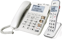 Geemarc AMPLIDECT 595 COMBI Vaste seniorentelefoon Antwoordapparaat, Handsfree, Optisch belsignaal, Compatibel voor hoorapparatuur