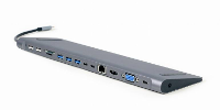 Gembird A CM COMBO9 01 USB C (USB 3.2 Gen 2) multiport hub Grijs