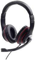 Gembird CaratteristicheCuffia stereo con braccio microfono mobilePratica unitÃƒÂ  di con Over Ear headset Kabel Zwart, Rood Volumeregeling, Headset