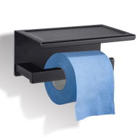 Gemitto toiletrolhouder met plank Wandgemonteerde toiletrolhouderset Zonder boren Lijm