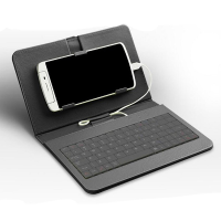 General Wired Keyboard Flip Holster Case For Andriod Mobile Phone 4.2'' 6.8''