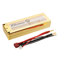 Gens Ace 7.4V 6000mAh 70C 2S Lipo Battery 4mm Banana Plug for Axial AX10 Scorpion 1/8 RC Car