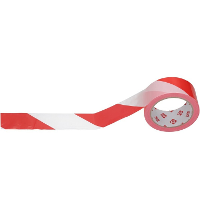 Afzetlint   rood/wit   45 mm x 100 meter   polyethyleen   markeerlint   afzettape