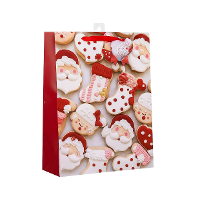 Kerst cadeau tasje   24 cm   Kerstman en kerstvrouw   inpakken   kerstcadeaus