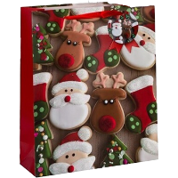 Kerst cadeau tasje   24 cm   kerstman en rendier   inpakken   kerstcadeaus