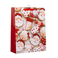 Kerst cadeau tasje   32 cm   Kerstman en kerstvrouw   inpakken   kerstcadeaus