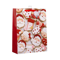 Kerst cadeau tasje   42 cm   Kerstman en kerstvrouw   inpakken   kerstcadeaus