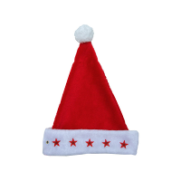 Kerstmuts   met lichtjes   3D sterren   polyester   volwassenen