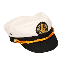 Kapitein verkleed pet   blauw/wit   polyester   scheepvaart   feestartikelen   voor kinderen