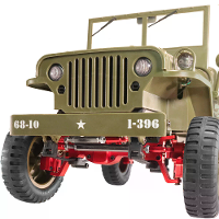 Geüpgraded Volledige Aluminium Voor Achter Deur Brug As voor JJRC C8815 1/10 Willys Leger Truck Retro RC Auto Voertuigen