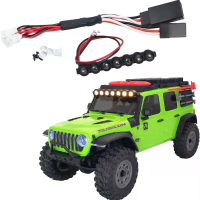 Geüpgradede koplampen, dak, bumper, engelshoorn, reservewielhouder, LED lampen voor Jeep, Ford Bronco, Axial SCX30 1/30