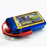 Giant Power 7.4V 2s 600mah 25c Fast Charge High Performance Lipo Battery