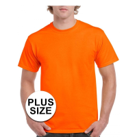 Grote maten fel oranje shirt voor volwassenen