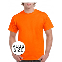 Grote maten t shirt voor mannen   heren   fel oranje   kleding   ruime pasvorm
