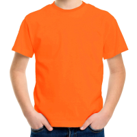 Oranje basic t shirt met ronde hals voor kinderen / unisex van katoen