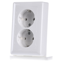 GIRA 078003 Wandcontactdoos dubbel Inzetstuk System 55, Standaard 55, E2, Event, Event Clear, Event Opaque, Esprit, ClassiX Zuiver wit glanzend 1 stuk(s)