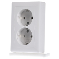 GIRA 078004 Wandcontactdoos dubbel Inzetstuk System 55, Standaard 55, E2, Event, Event Clear, Event Opaque, Esprit, ClassiX Zuiver wit, Mat 1 stuk(s)