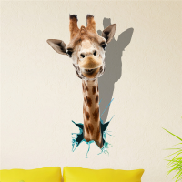 Giraffe 3d Wall Decals Animal Pag Sticker Removable Wall Hole Stickers Home Decor Gift