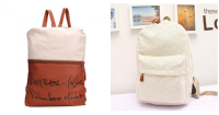 Girls Canvas Letter Print Backpack
