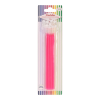 10X Fuchsia roze taart kaarsjes 15,5 cm