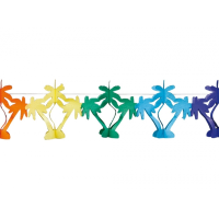Gekleurde Hawaii palmbomen thema feestslinger 4 meter