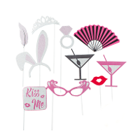 Bruiloft foto prop set   10 delig   glitter   trouwen/vrijgezellenfeest   photo booth accessoires