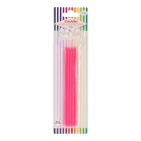 Givi Italia Taartkaarsjes   10x   fuchsia roze   15,5 cm   smalle kaarse