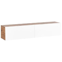 GLADSTONE   Wandgemonteerd TV meubel   Bruin/Wit   140 cm   Vezelplaat