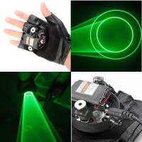 Gloves Double Green Swirl Laser Gloves 523nm Built In Battery 1mw/5mw