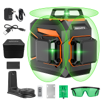 GOCHIFIX 3x360 12 Lijn 3D zelfnivellerende groene laserwaterpas met scherpe 520 laserbuis Oplaadbare 5.2Ah batterij Puls