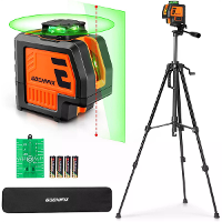 GOCHIFIX 5 lijnen laserlevel met statief 2 verticale punten zelfnivellerende groene lijn laserlevel gereedschap voor con