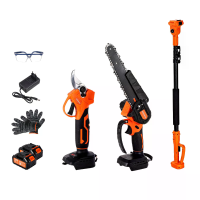 GOCHIFIX Accubouwkettingzaag 8 inch met borstelloze motor en 2 m verlengstok 13000 mAh batterij Boomtak snoeier Elektris