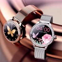 GOKOO SN91 1.09 Inch Volledig touchscreen Strass Decoratie Hartslag Bloeddruk SpO2 monitor Multisportmodi IP68 Waterdich
