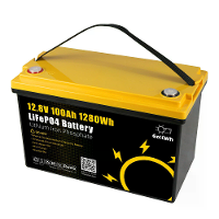 Gokwh 12V 100AH LiFePO4 Lithium Batterij 1280Wh Energieopslag Box Batterij Pack Serie Ingebouwde Slimme bluetooth BMS
