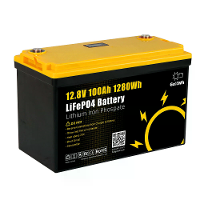 Gokwh 12V 100AH LiFePO4 lithiumbatterij 1280Wh energieopslagbox batterijserie LCD capaciteitsweergave Ingebouwde BMS