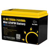 Gokwh 12V 200Ah BT + SOC Mini Auto Bluetooth Energie Opslag Box Batterij Ingebouwde Slimme APP & LCD Energie IP65 Besche