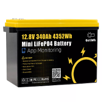 GOKWH 12V 340AH Voertuig Opslagdoos 4352Wh Mini LiFePO4 Accu Ingebouwde 200A Bluetooth BMS