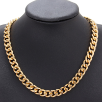 Gold Alloy Thick Metal Chain Collar Necklace Women Jewelry