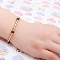 Gold Plated Crystal Rhinestone Beads Chain Bracelet Women Jewelry