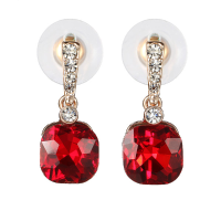 Gold Plated Zircon Cubic Gemstone Dangle Earrings Women Jewelry