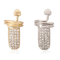Gold Silver Rhinestone Heart Finger Nail Ring Women Jewelry