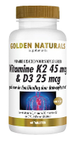 Golden Naturals Vitamine K2 45mcg & D3 25mcg Tabletten